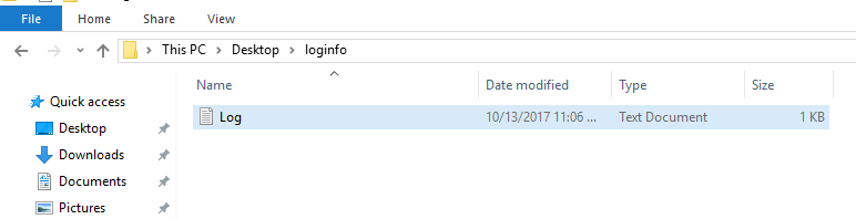 log file inside loginfo