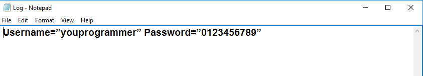 log file username and pass