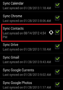backup android contacts