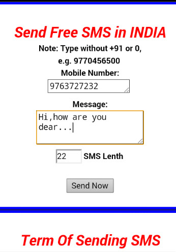 free sms sending app through internet