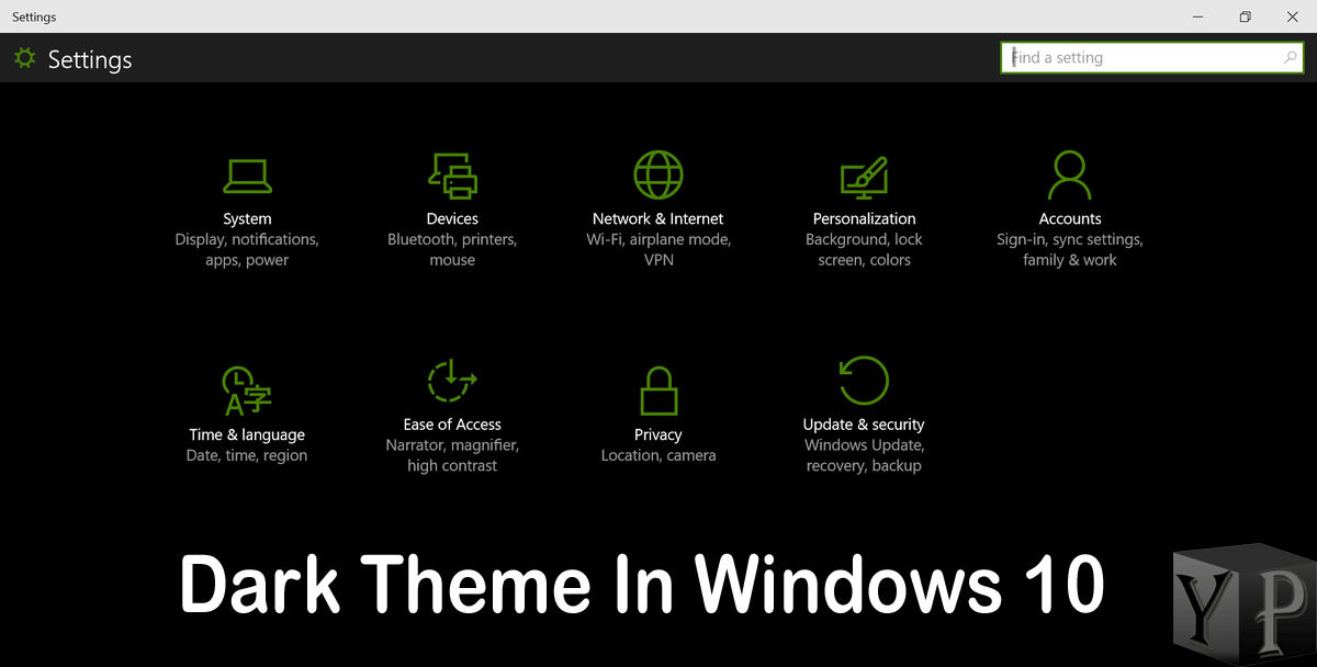 dark-theme-in-windows-10 - YouProgrammer - 1200 x 608 png 43kB