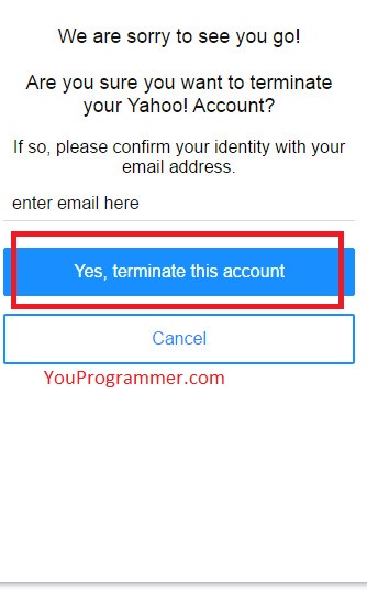 delete yaho account quickly