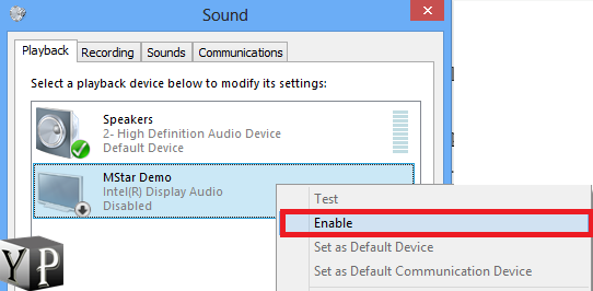 external speakers not showing in playback devices