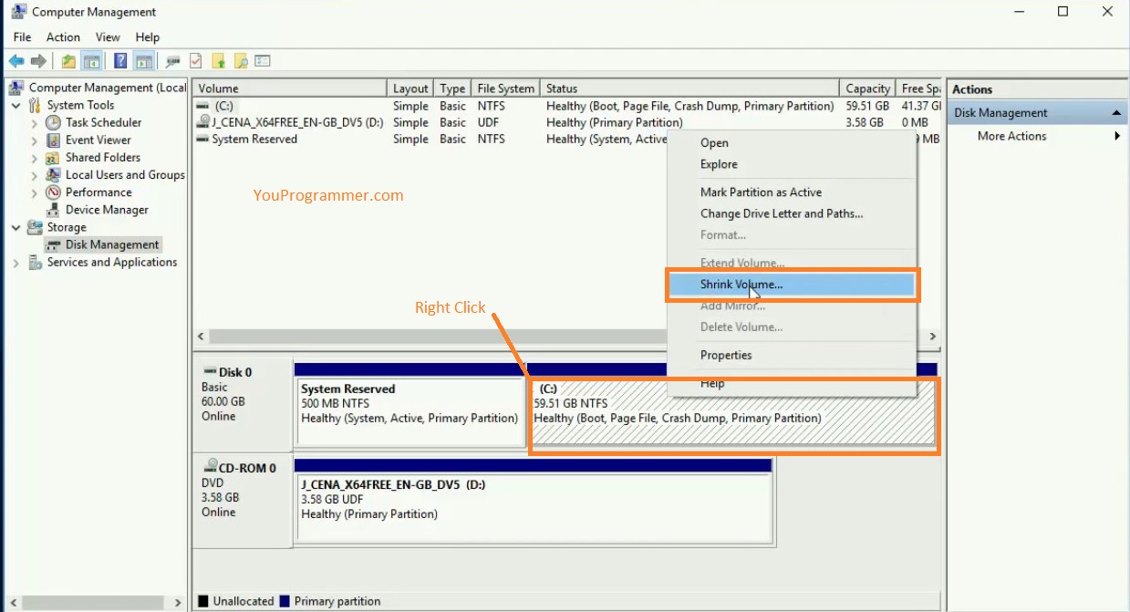 how to make a new partition in windows 10