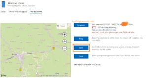 how to find location of windows phone