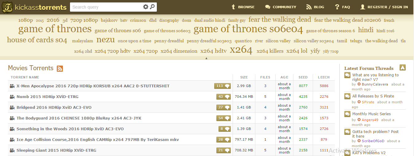 KickassTorrents best ebook torrent website