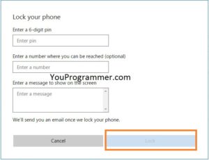 lock lost windows phone