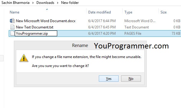 rename pages files to word