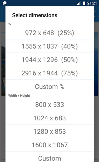 resize pics in android