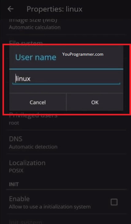 set username