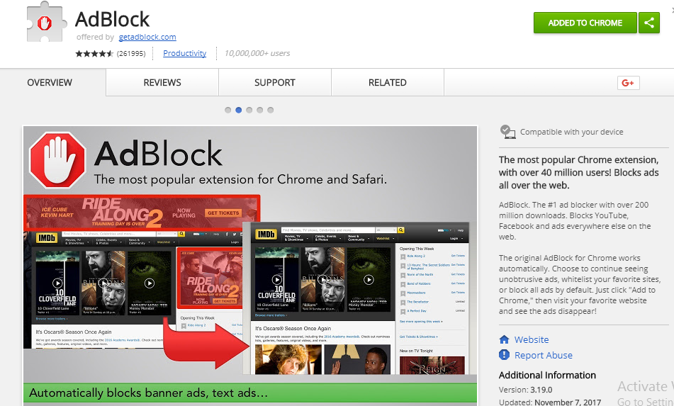 Adblocker for chrome