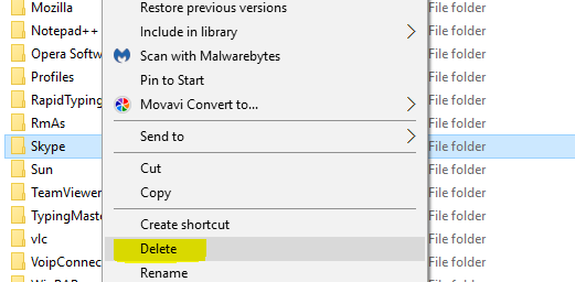 how to delete skype account on windows 7