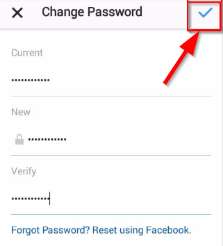 changes password insta