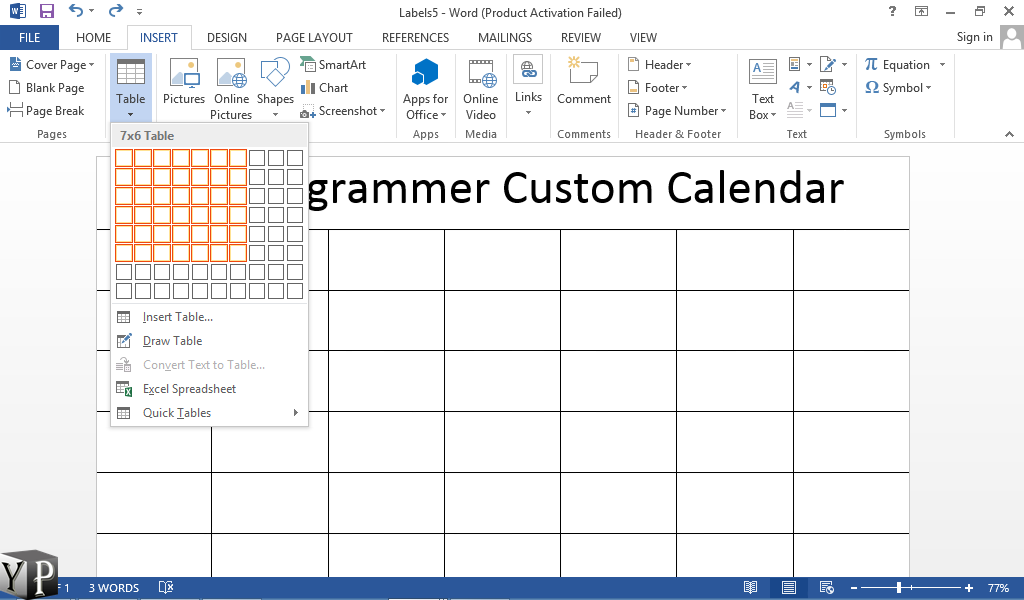 How To Make A Calendar In Word Document YouProgrammer