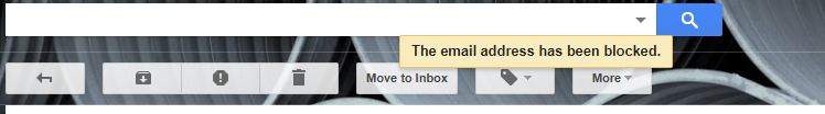 email address has been blocked