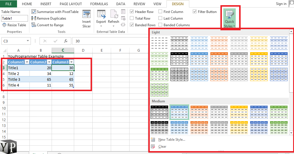 How To Make A Table In Excel Spreadsheet - YouProgrammer