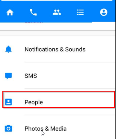 facebook messenger people option