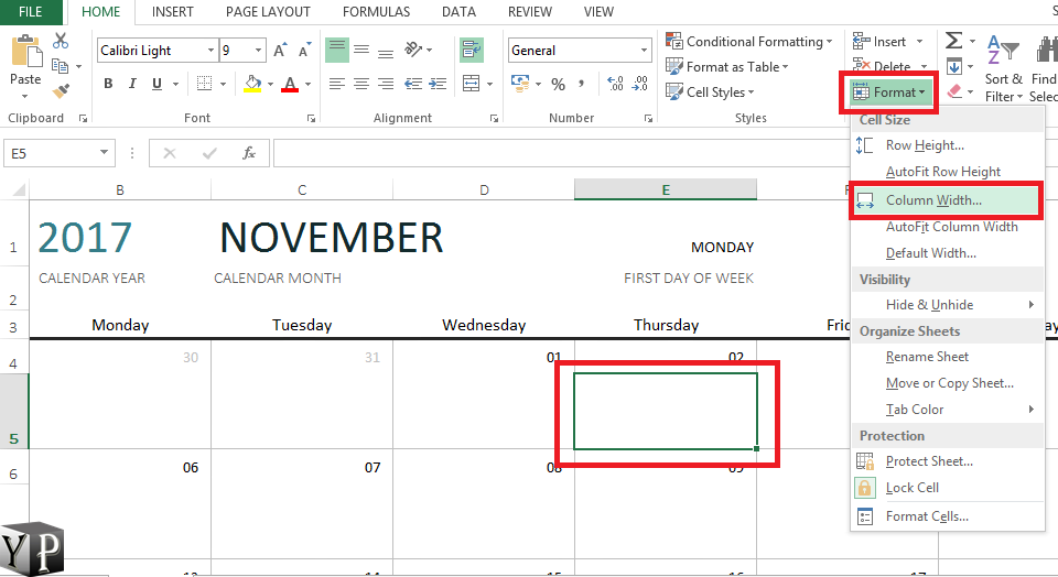 how-to-make-a-calendar-in-excel-youprogrammer