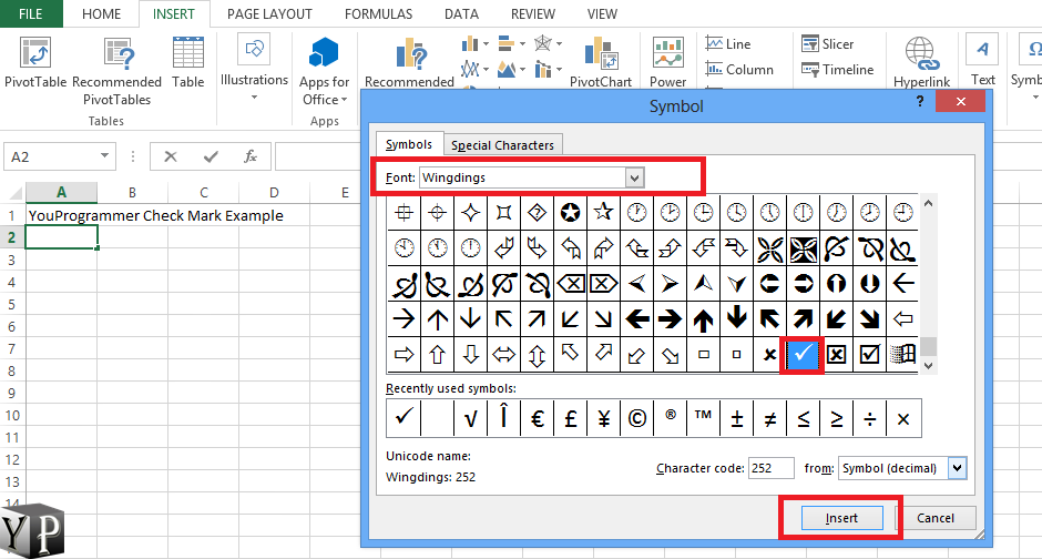 Can You Put A Checkmark In Excel