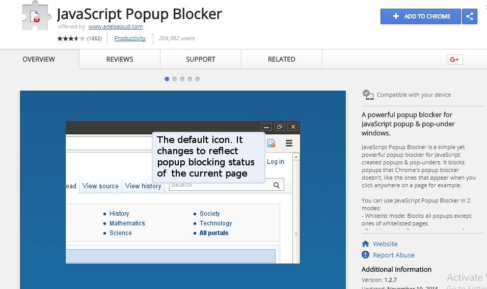 google chrome pop up blocker extension