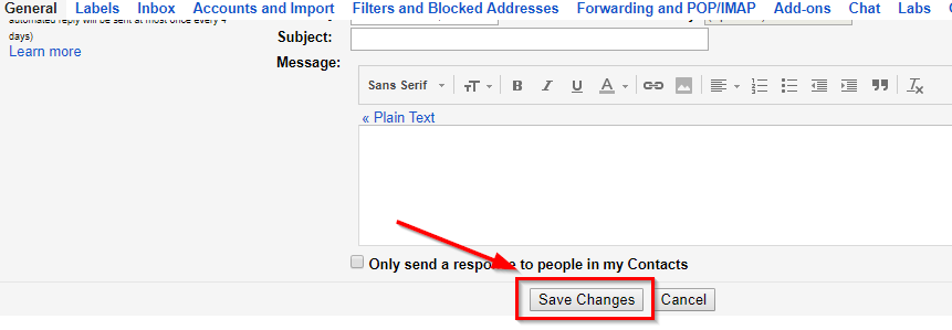 save changes to set up signature in gmail