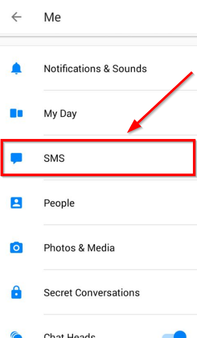 sms option facebook messenger