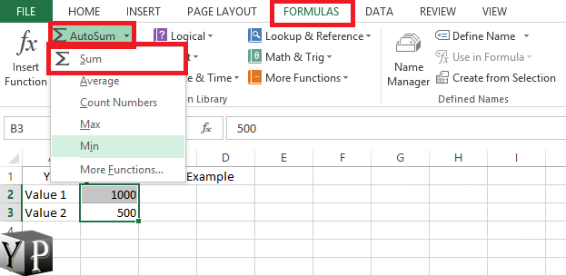 how to enter a formula to subtract in excel