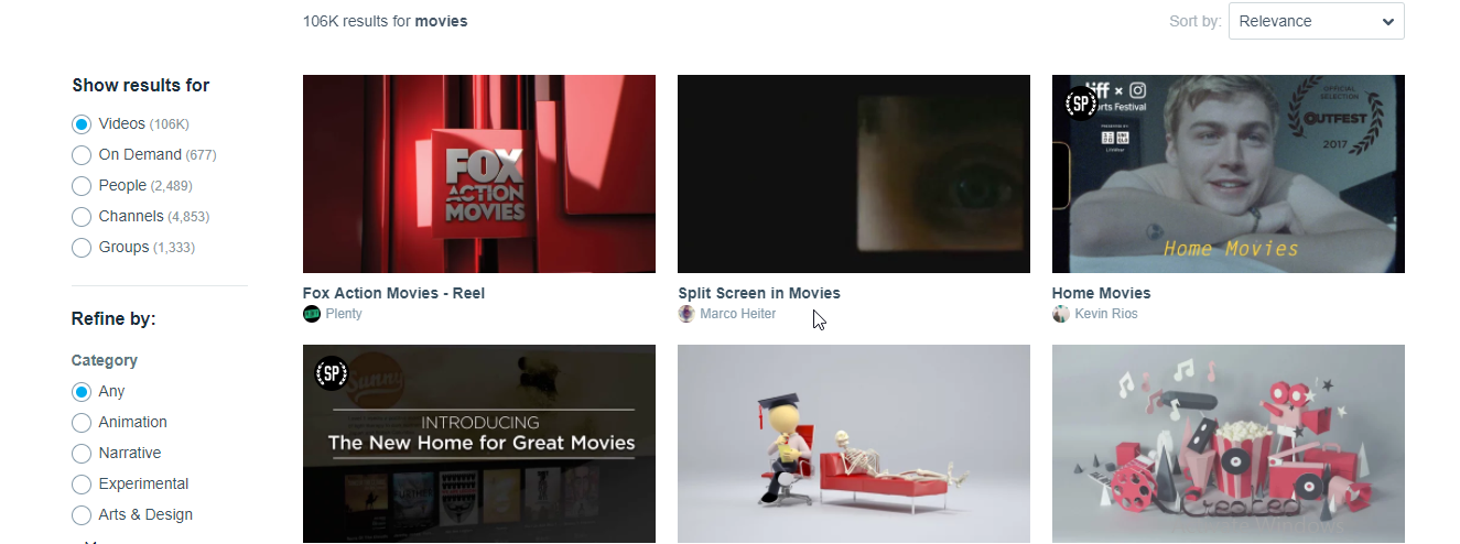 vimeo movies or tv