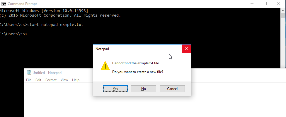 create a file in command prompt
