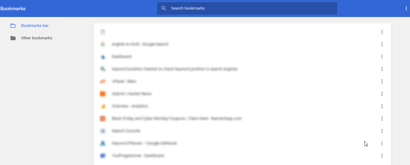 google chrome bookmark page