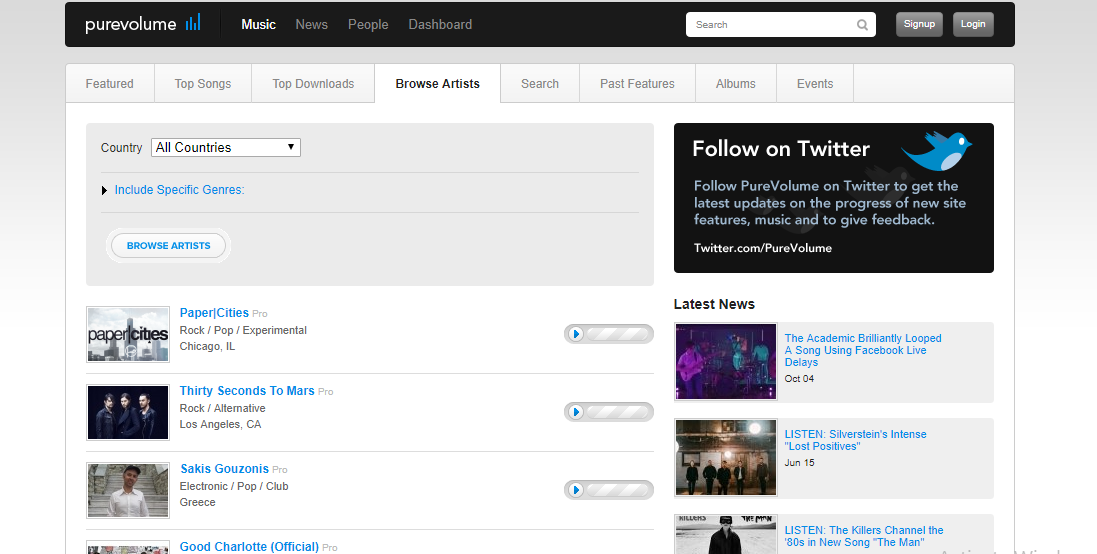 purevolume listen unblocked music