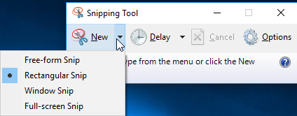 snipping tool options to snip window asus