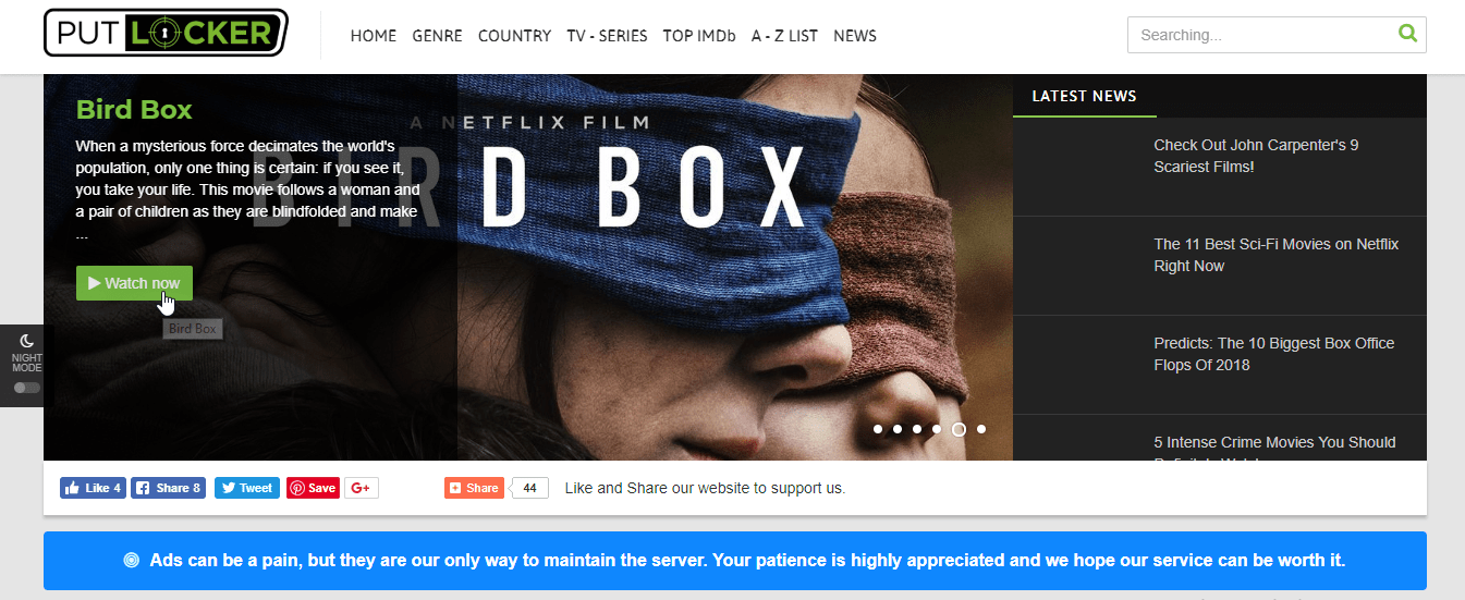 websites with free movies to watch without downloading