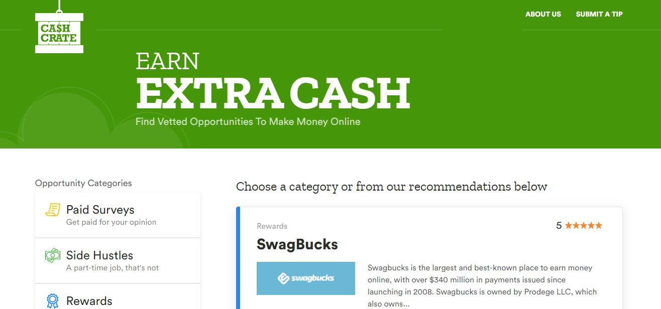 Cashcrate. Surveys for money. Earn Extra.