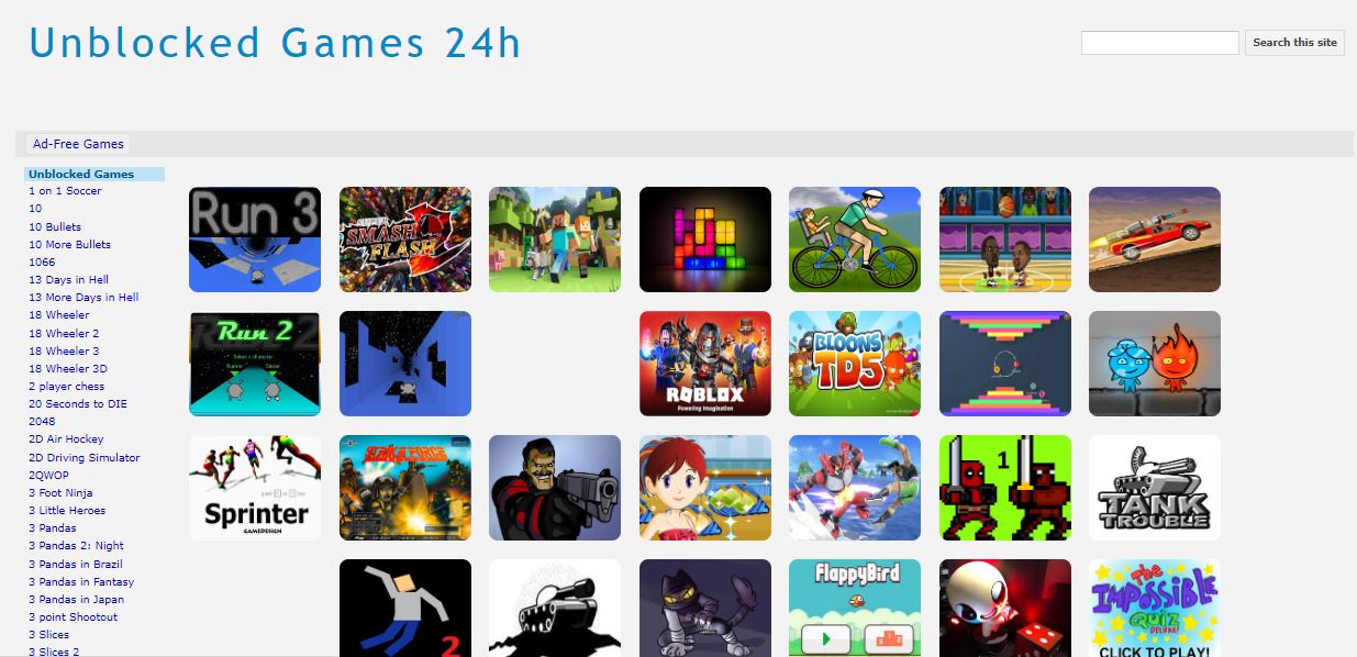 All Unblocked Games 24h  School games, Game sites, Ran games